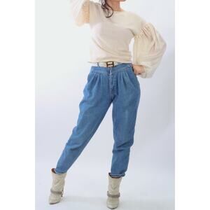 CLARA COLLINS Knit Puff Long Sleeve Blouse Top